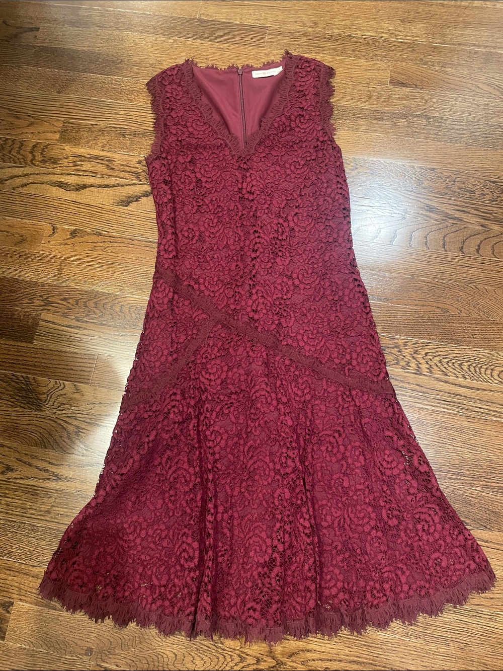 SleevelessTory Burch Burgundy Lace Dress